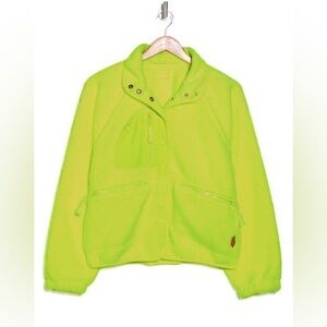 NWT! Free People FP Movement Hit The Slopes Neon Yellow Jacket Activewear Small